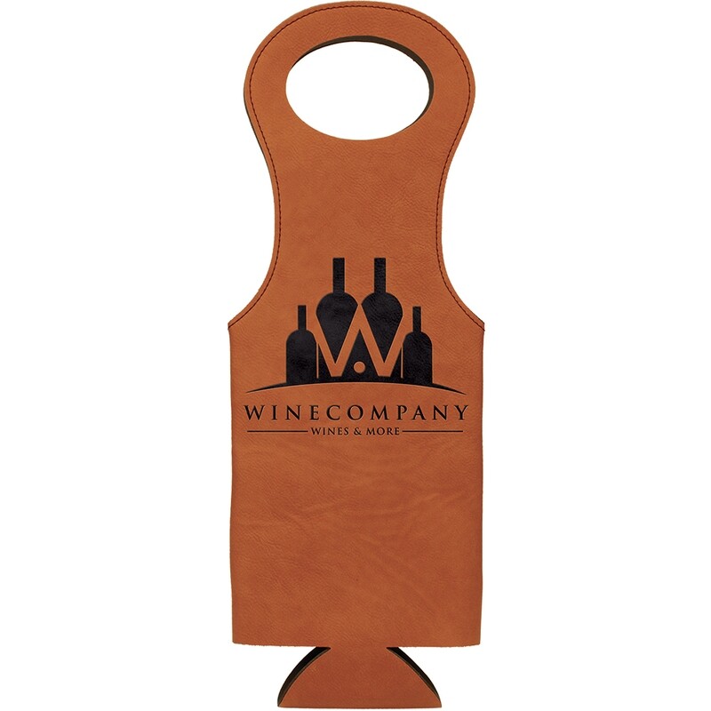 Beer &amp; Wine Gifts - Rawhide Leatherette Wine Bag