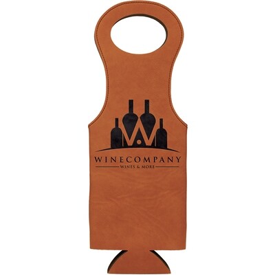 Beer &amp; Wine Gifts - Rawhide Leatherette Wine Bag