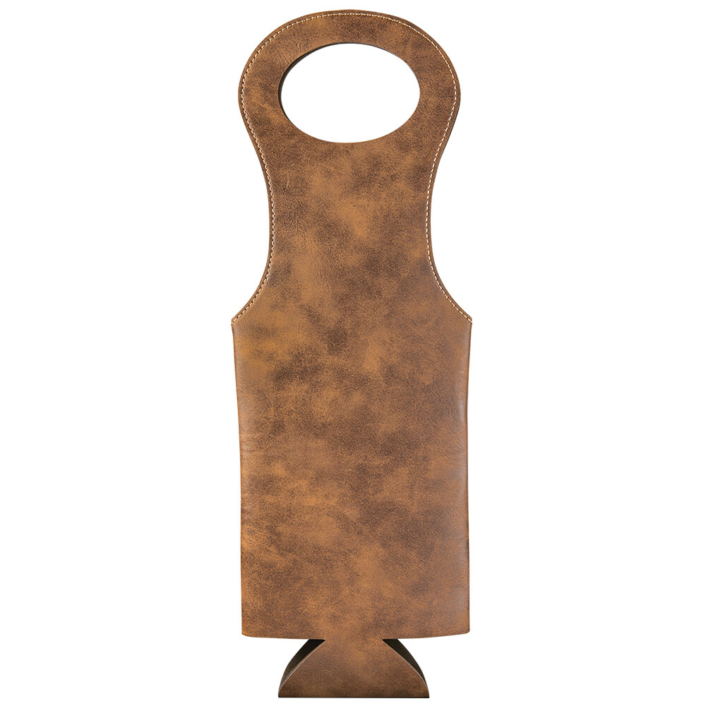 Beer &amp; Wine Gifts - Rustic Brown with Gold Leatherette Wine Bag