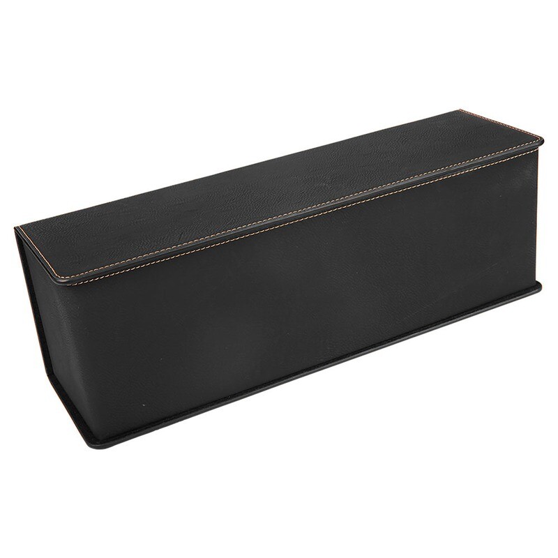 Beer &amp; Wine Gifts - Black with Gold Leatherette Wine Box with Tools