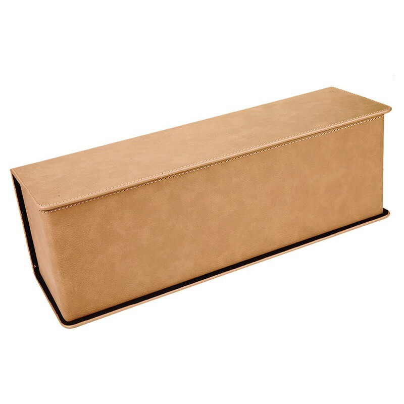 Beer &amp; Wine Gifts - Light Brown Leatherette Wine Box with Tools