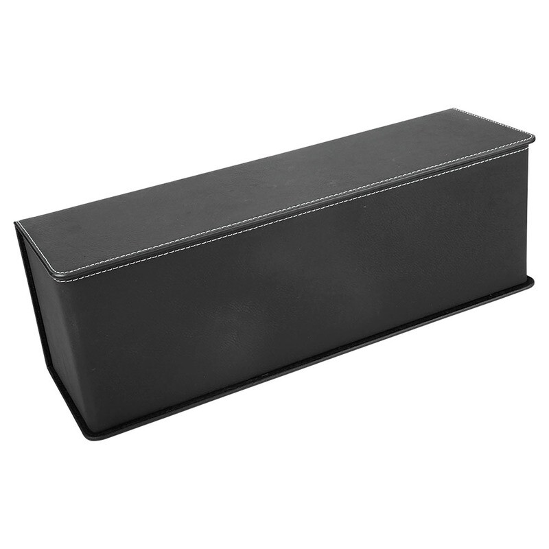 Beer &amp; Wine Gifts - Black with Silver Leatherette Wine Box with Tools
