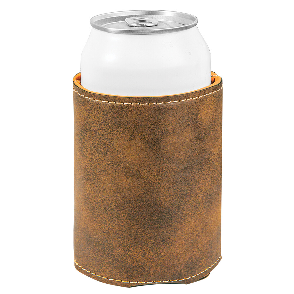 Beverage Holders -Rustic Brown with Gold Leatherette