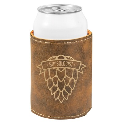 Beverage Holders -Rustic Brown with Gold Leatherette