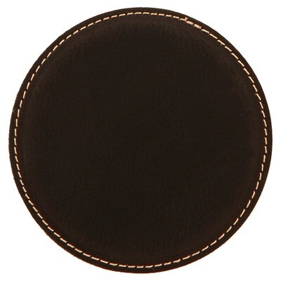 Coasters - Black with Gold Round Leatherette Coaster Set