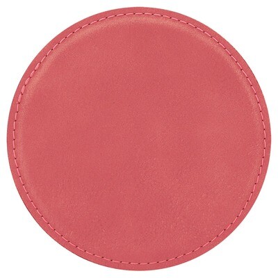 Coasters - Pink Round Leatherette Coaster Set