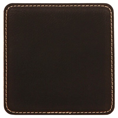 Coasters - Black with Gold Square Leatherette Coaster Set
