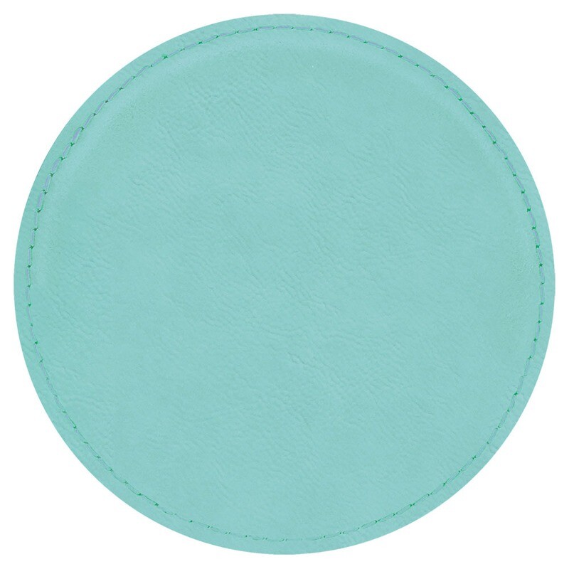 Coasters - Teal Round Leatherette Coaster Set