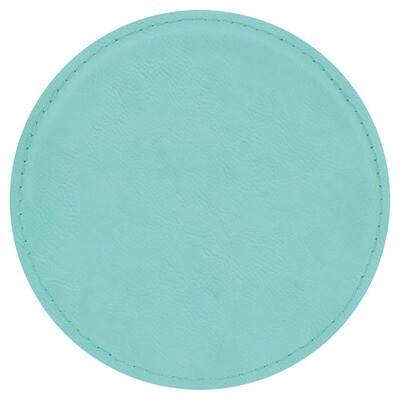 Coasters - Teal Round Leatherette Coaster Set