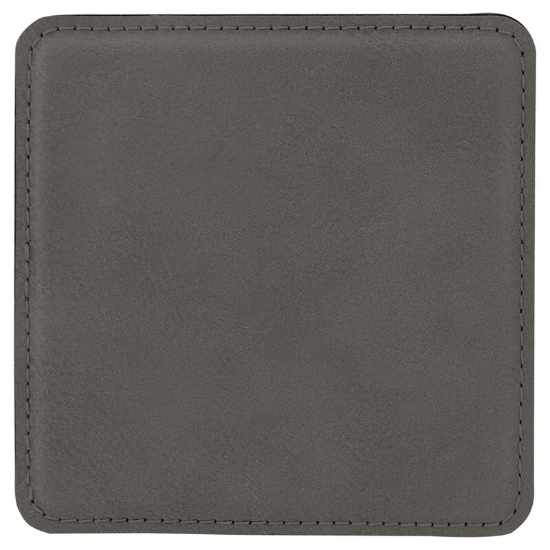 Coasters - Gray Square Leatherette Coaster Set