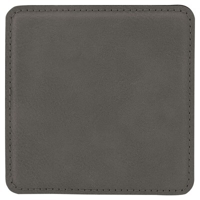 Coasters - Gray Square Leatherette Coaster Set
