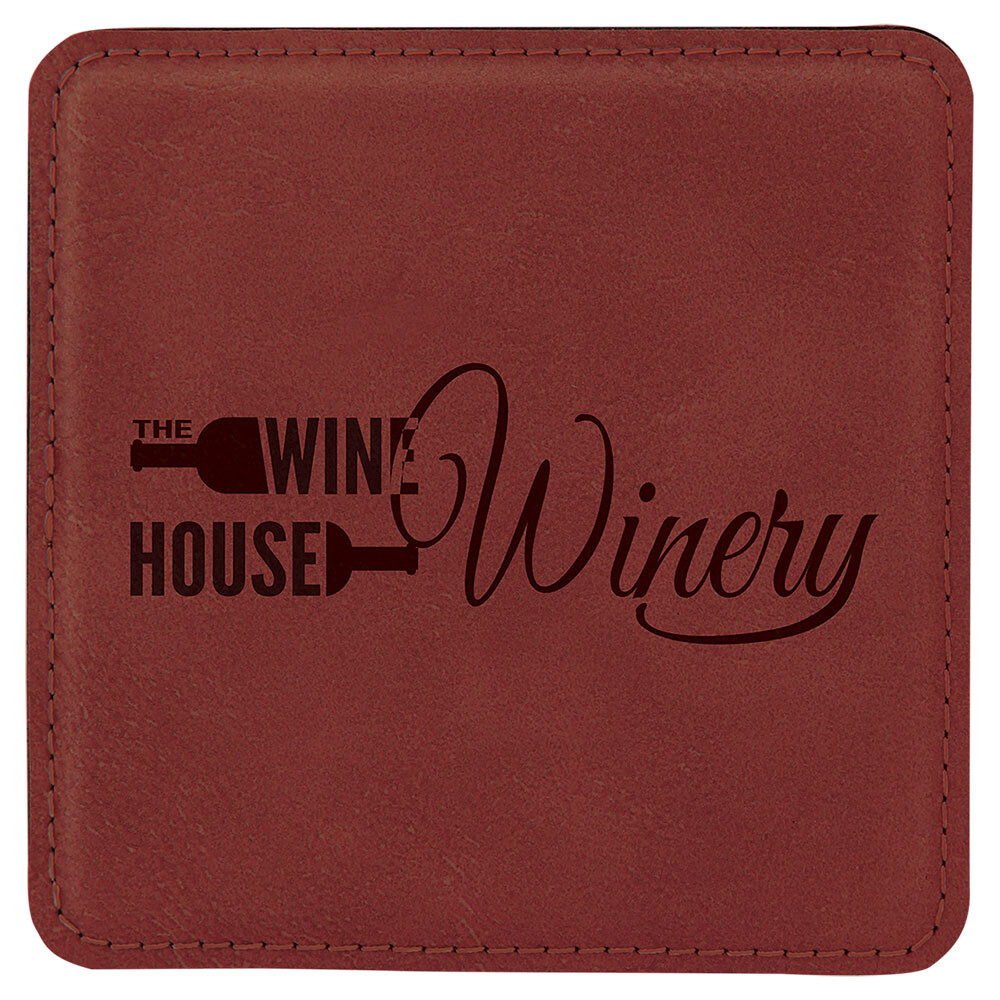 Coasters - Rose Square Leatherette Coaster Set