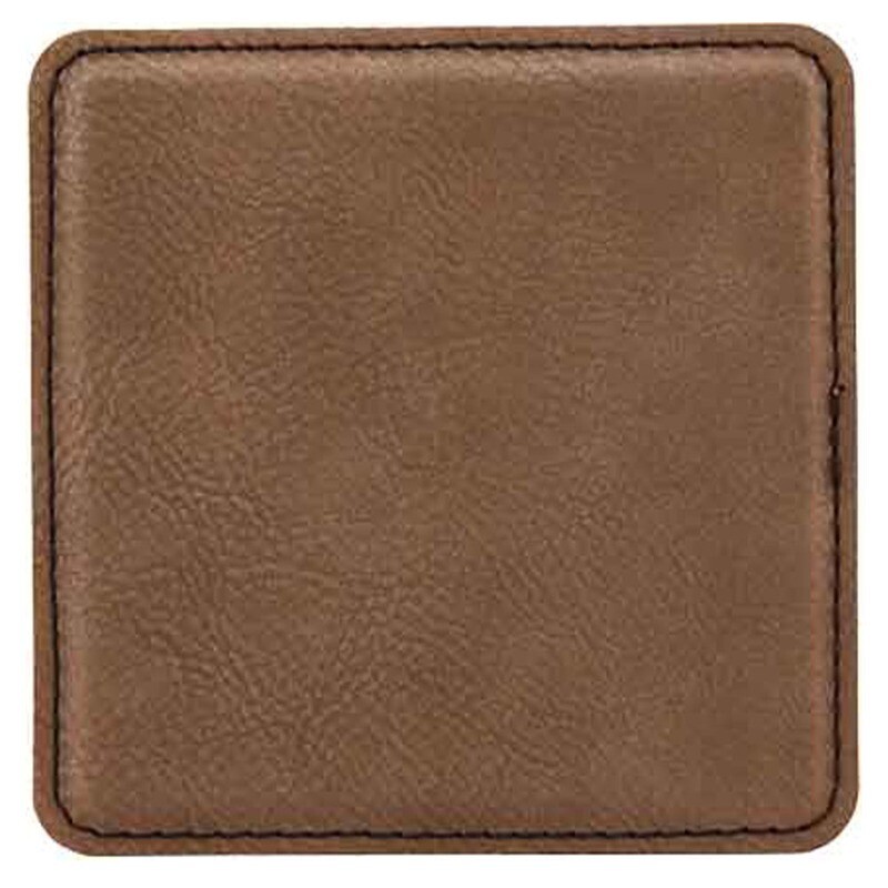 Coasters - Dark Brown Square Leatherette Coaster Set