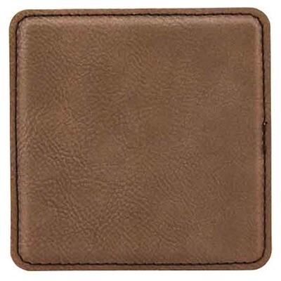 Coasters - Dark Brown Square Leatherette Coaster Set