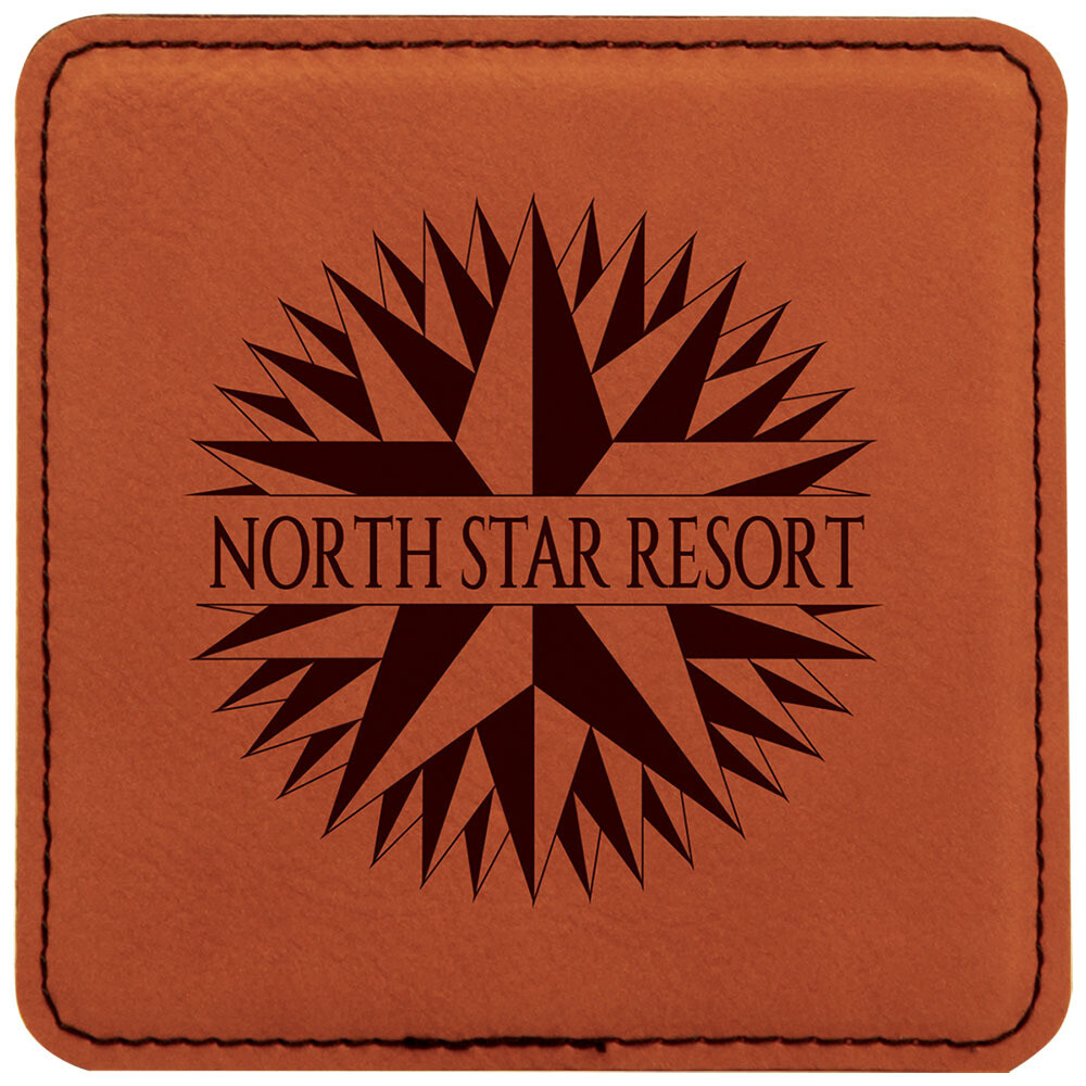 Coasters - Rawhide Square Leatherette Coaster Set