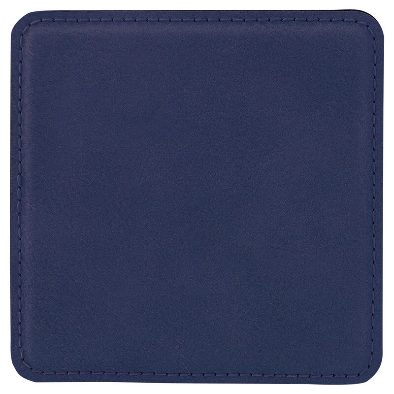 Coasters - Navy Blue with Black Square Leatherette Coaster Set
