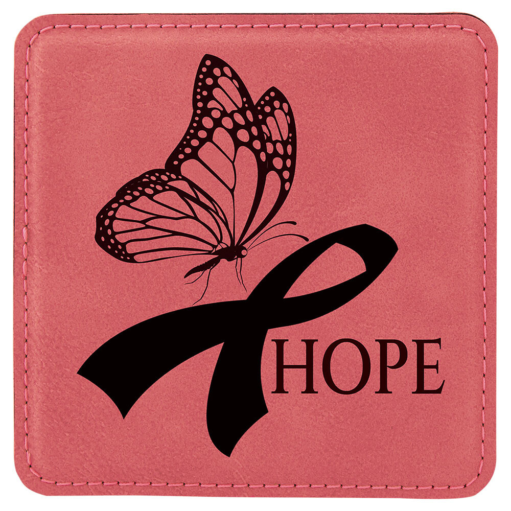 Coasters - Pink Square Leatherette Coaster Set