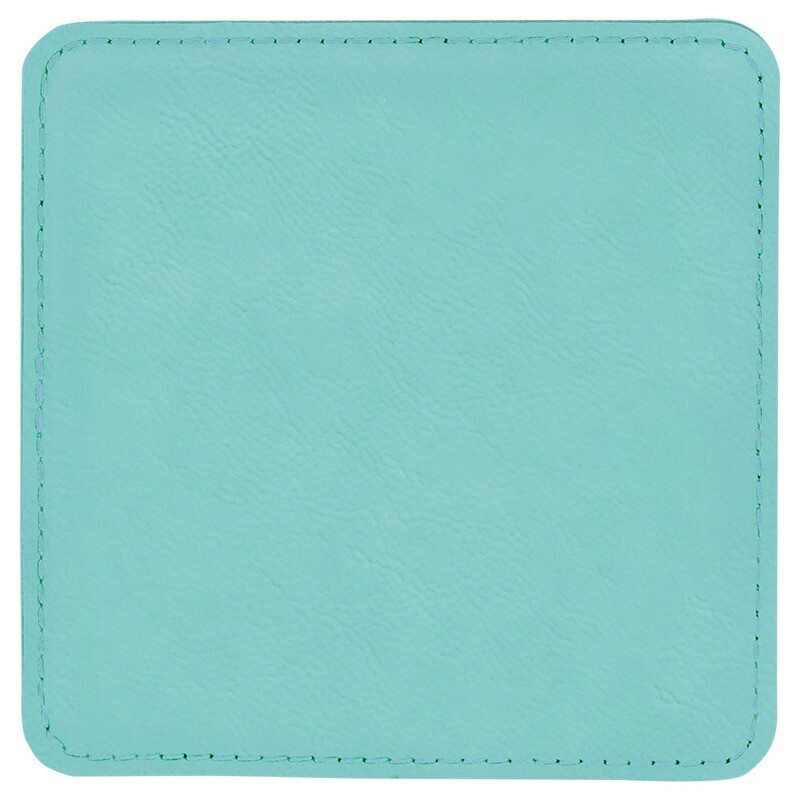 Coasters - Teal Square Leatherette Coaster Set