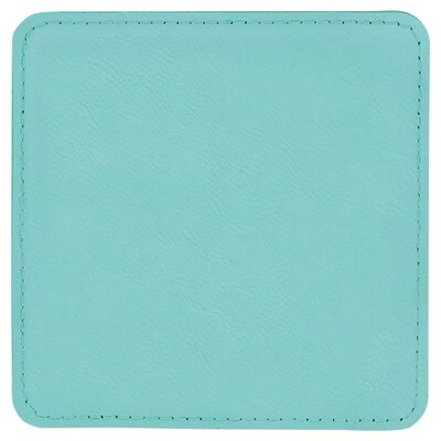 Coasters - Teal Square Leatherette Coaster Set