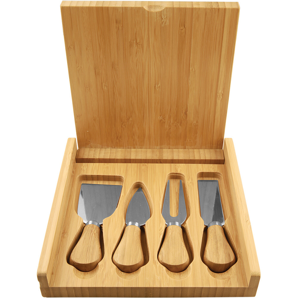 Wood Cutting Boards - Bamboo Cheese Board with Tools
