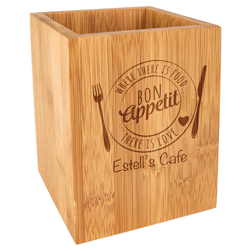 Wood Cutting Boards - Bamboo Utensil Holder