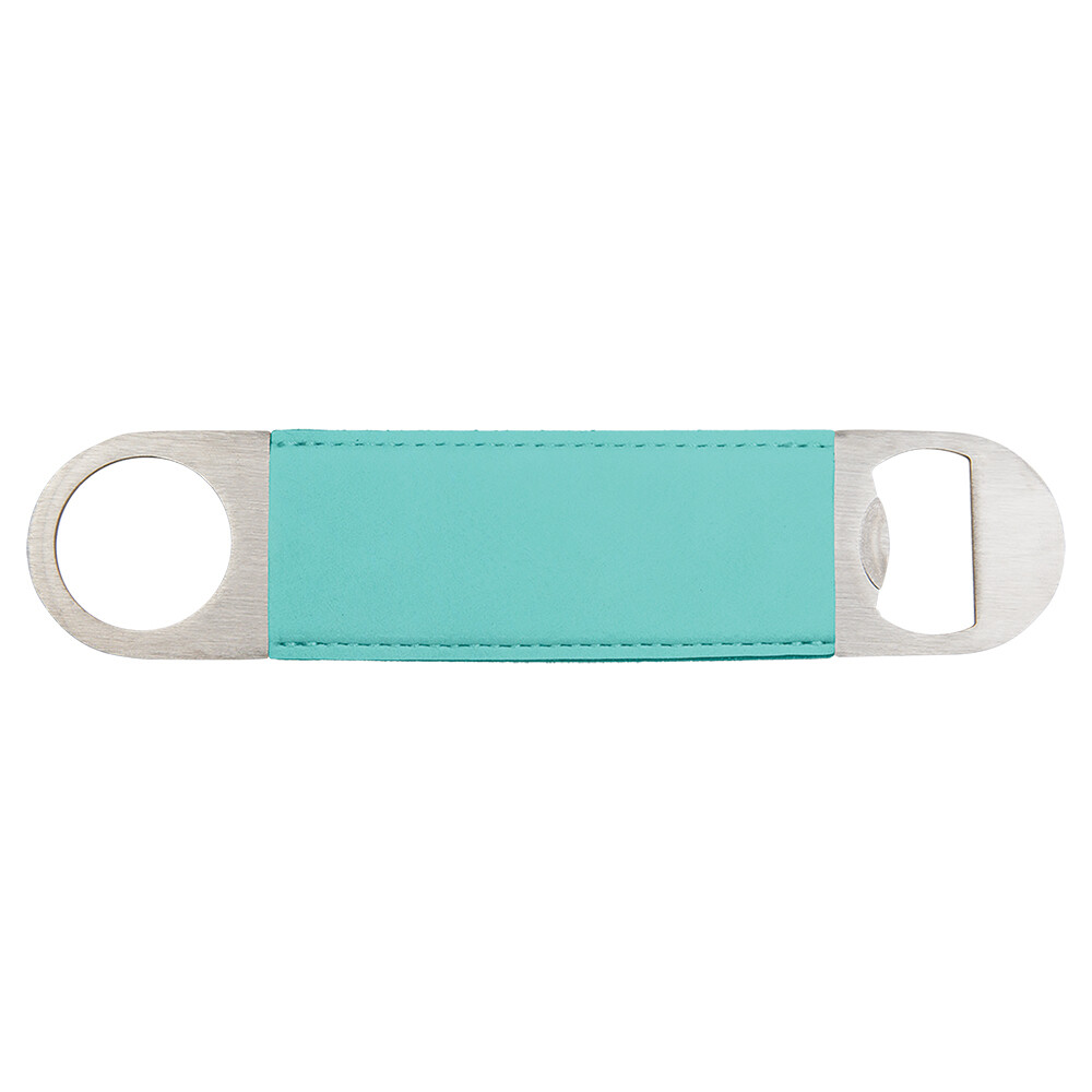 Hand Held Bottle Opener - Teal Leatherette