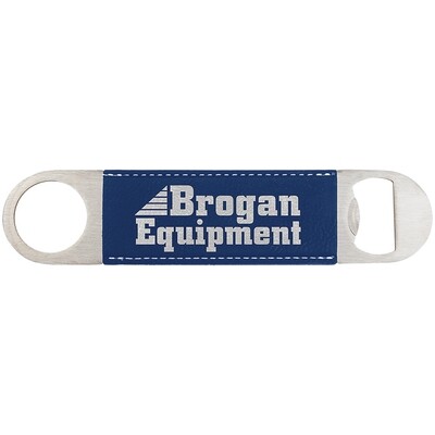 Hand Held Bottle Opener - Royal Blue with Silver Leatherette