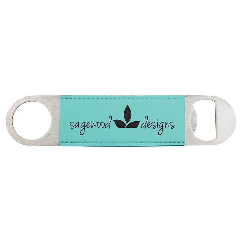 Hand Held Bottle Opener - Teal Leatherette