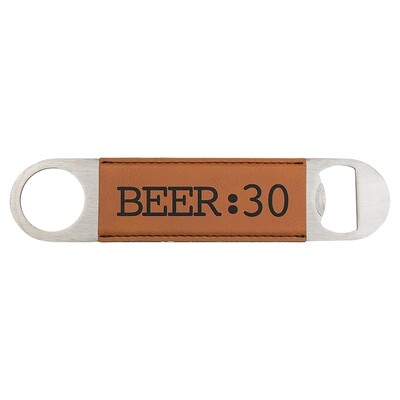 Hand Held Bottle Opener - Rawhide Leatherette