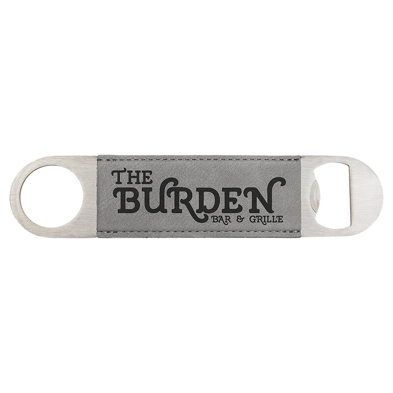 Hand Held Bottle Opener - Gray Leatherette