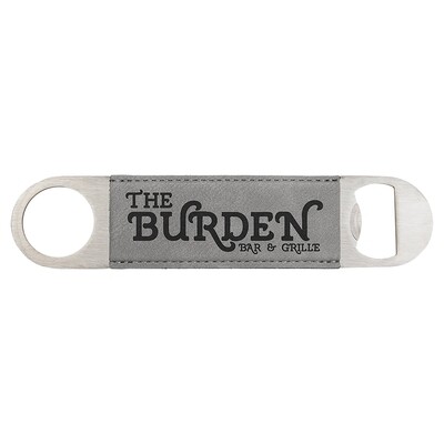 Hand Held Bottle Opener - Gray Leatherette