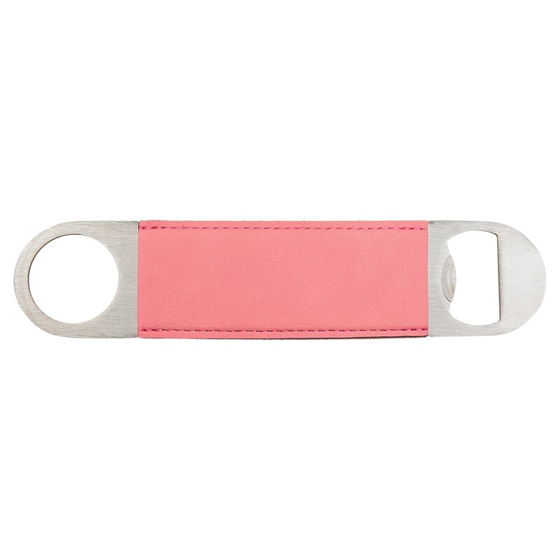 Hand Held Bottle Opener - Pink Leatherette