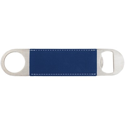 Hand Held Bottle Opener - Royal Blue with Silver Leatherette