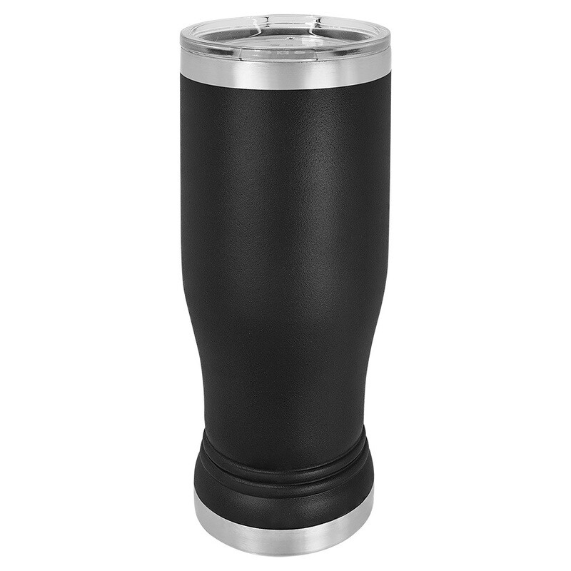 Beverage Tumblers - 14oz Black Pilsner Tumbler with Lid