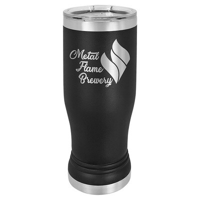 Beverage Tumblers - 14oz Black Pilsner Tumbler with Lid