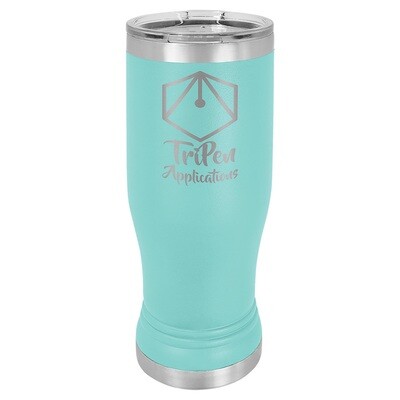 Beverage Tumblers - 14oz Teal Pilsner Tumbler with Lid