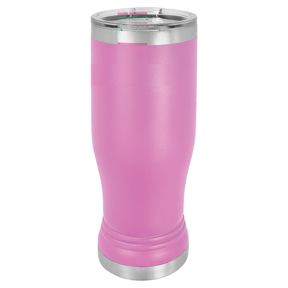 Beverage Tumblers - 14oz Light Purple Pilsner Tumbler with Lid