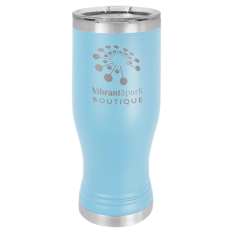 Beverage Tumblers - 20oz Light Blue Pilsner Tumbler with Lid