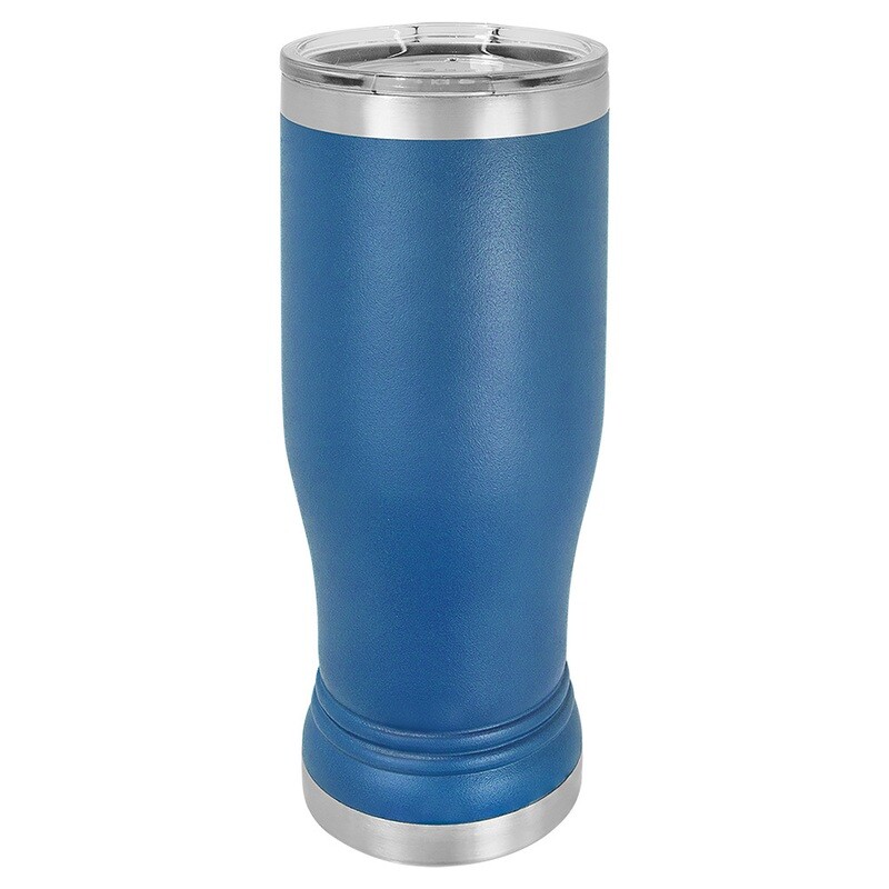 Beverage Tumblers - 14oz Royal Blue Pilsner Tumbler with Lid