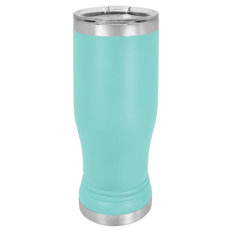 Beverage Tumblers - 14oz Teal Pilsner Tumbler with Lid