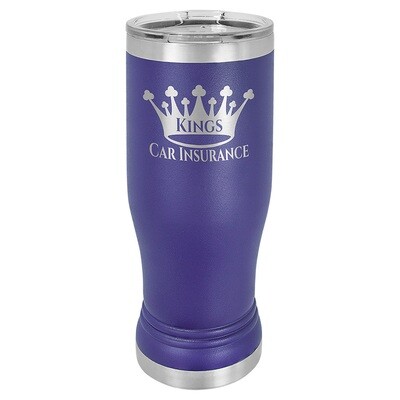 Beverage Tumblers - 14oz Purple Pilsner Tumbler with Lid