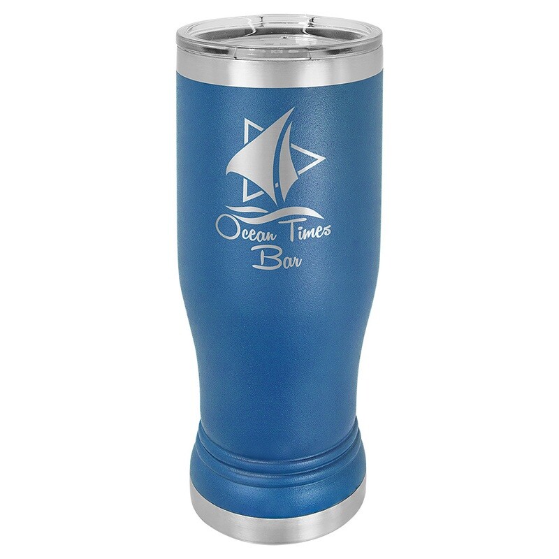 Beverage Tumblers - 14oz Royal Blue Pilsner Tumbler with Lid
