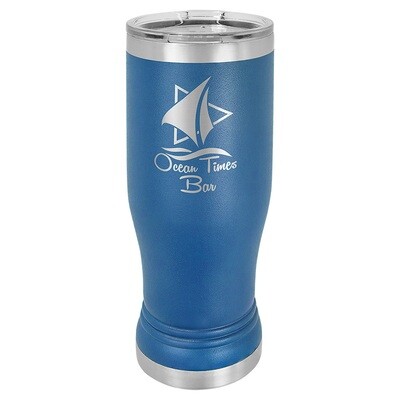 Beverage Tumblers - 14oz Royal Blue Pilsner Tumbler with Lid