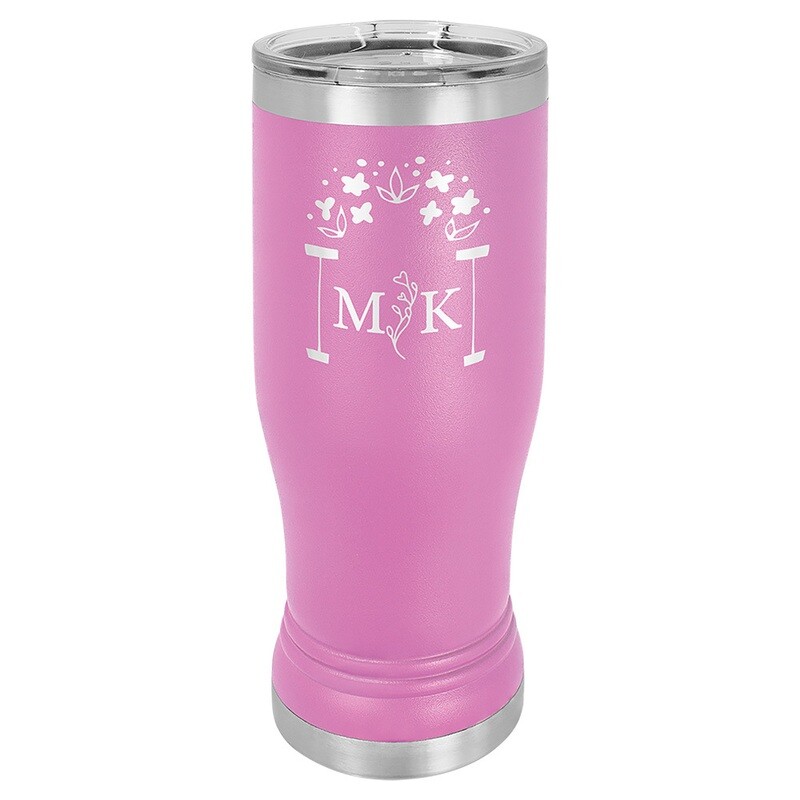 Beverage Tumblers - 14oz Light Purple Pilsner Tumbler with Lid