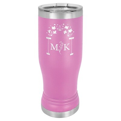 Beverage Tumblers - 14oz Light Purple Pilsner Tumbler with Lid