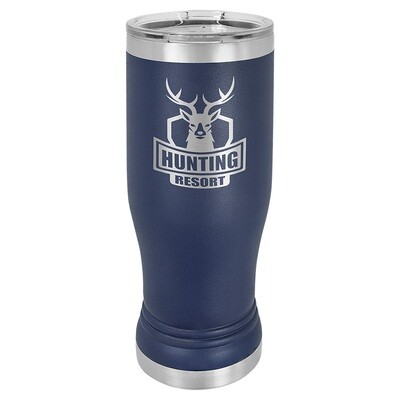 Beverage Tumblers - 14oz Navy Blue Pilsner Tumbler with Lid