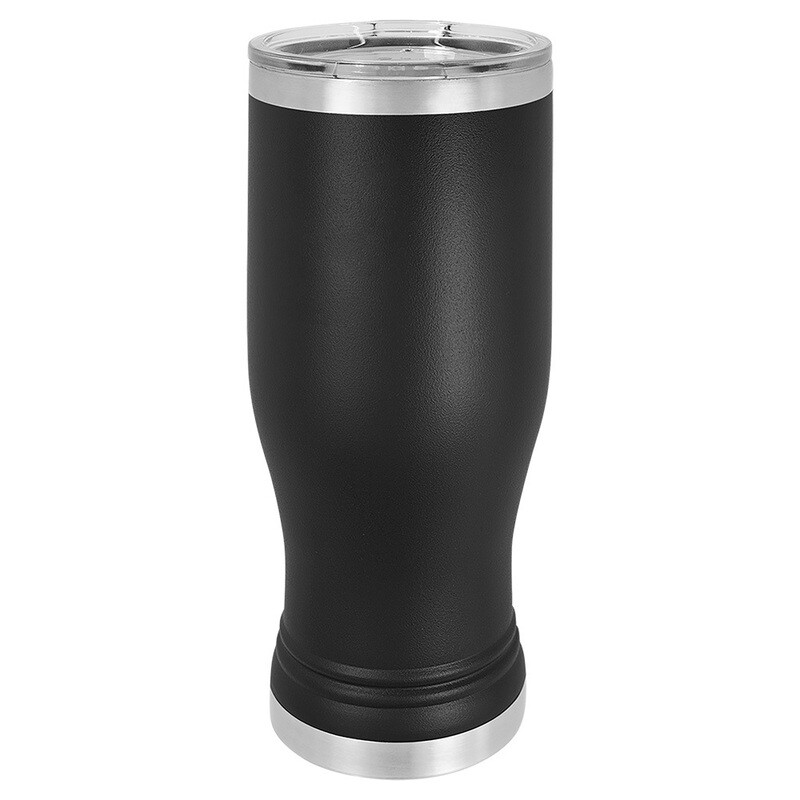 Beverage Tumblers - 20oz Black Pilsner Tumbler with Lid