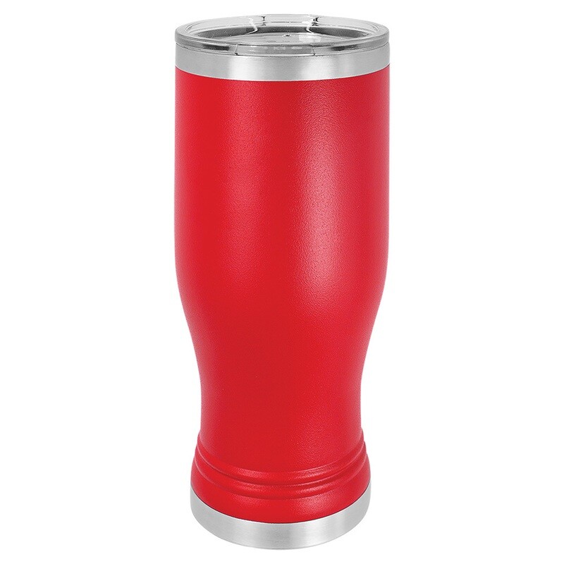 Beverage Tumblers - 20oz Red Pilsner Tumbler with Lid