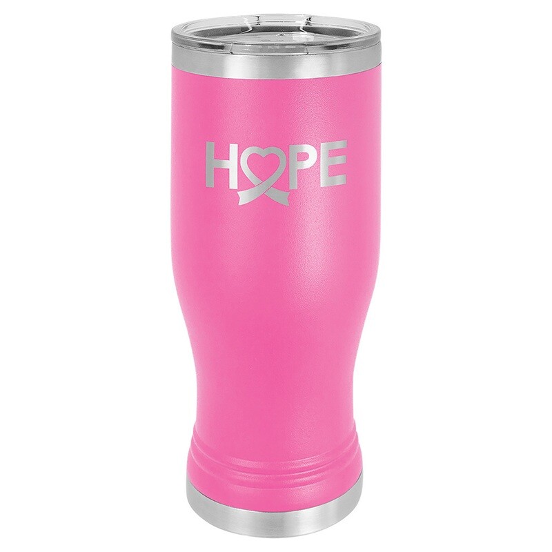 Beverage Tumblers - 20oz Pink Pilsner Tumbler with Lid