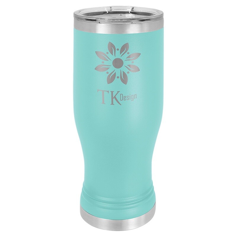 Beverage Tumblers - 20oz Teal Pilsner Tumbler with Lid